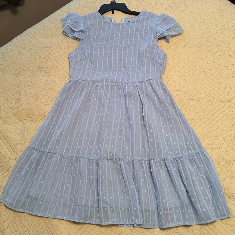 SHEIN Women’s Swiss Dot Ruffle Trim Dress Medium